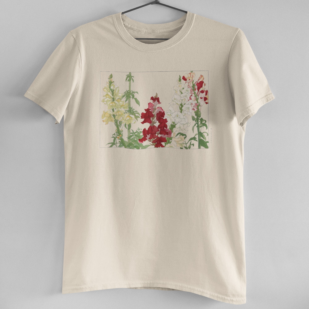 Vintage Antirrhinum Flower Natural Tee